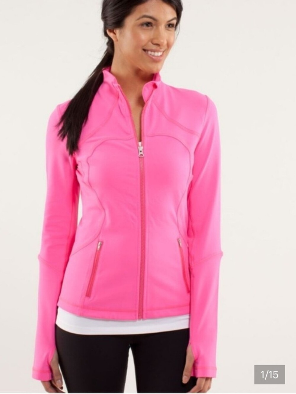 Lululemon Forme Pink Full Zip-Up Active Jacket Size 12